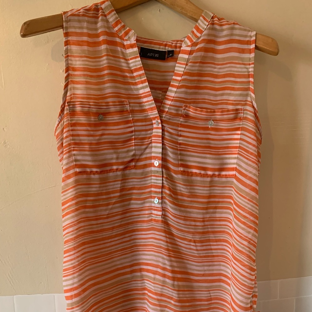 Apt. 9 Orange Striped Tank Blouse